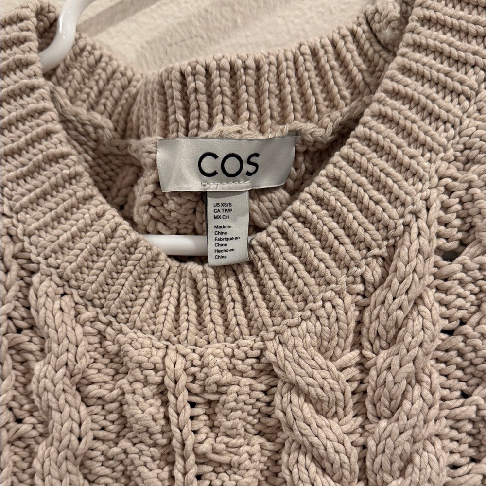 COS Women's Cable Knit Sweater Vest - Beige - Picture 3 of 11